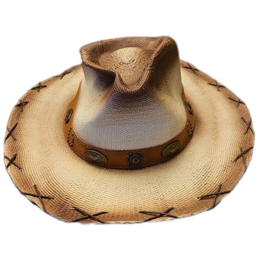 Cody James Women's Cowboy Hat Natural Paper Hat Hearts & Horseshoes, One Size